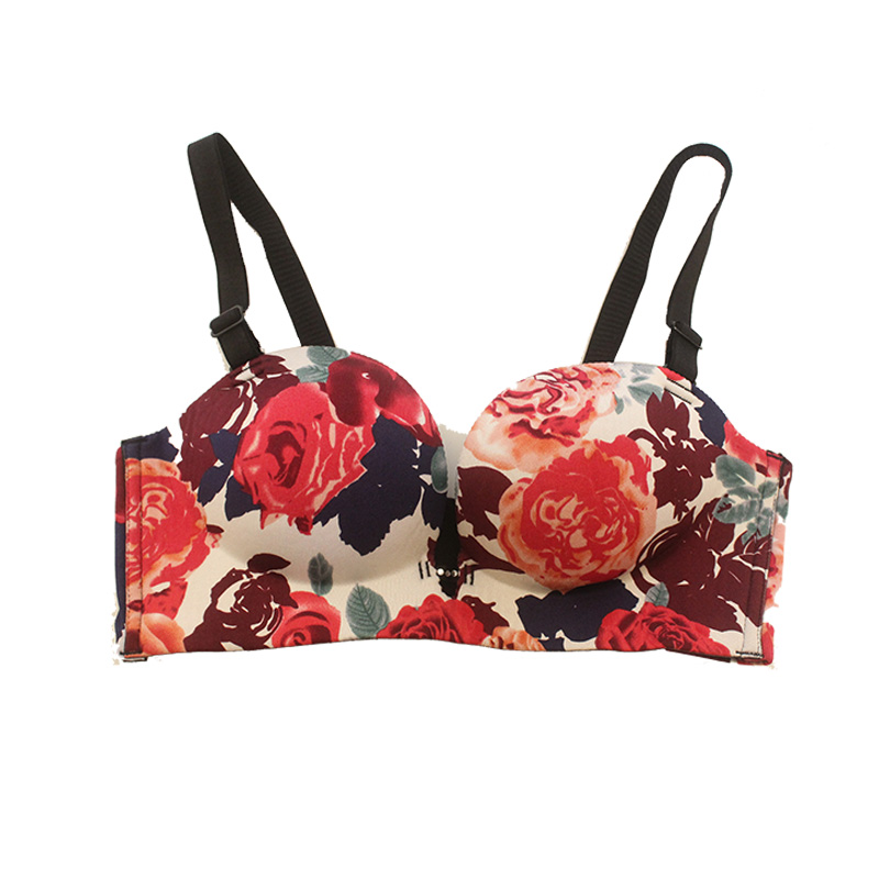 EELIC Bra Elegan 01 Bunga Merah, Bra Pemijat Payudara One Piece 3D Push Up