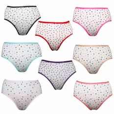 EELIC CDW-0825 8 PCS Celana Dalam Wanita Dewasa Big Size 8 PCS Motif Polkadot Warna -Warni