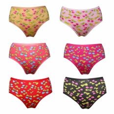 EELIC CDW-205 6 PCS Celana Dalam Wanita Dewasa Big Size Warna Warni Motif Pita