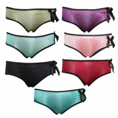 EELIC CDW-9930 ISI 7 PCS Celana Dalam Wanita Dewasa Polos 7 PCS Warna Warni Motif Pita Samping
