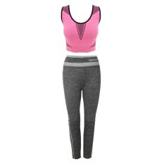 EELIC CLS-0228P MIX Celana Leging Sport 0022 Motif Garis Putih + BRA-08 Tank Top Motif Kotak