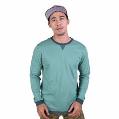 Eiger 1989 Kaos Lengan Panjang Pria Borgarnes Crew - Hijau