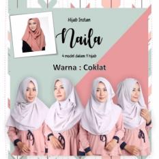 El Hijab 4in1 Pastan Naila Instan - Kerudung Jilbab Instan Fashion Muslim Scarf Khimar Hijab Jilbab Instan Syari Khimar Polos Pashmina Polos Hijab Modern Hijab Kekinian Khimar Instan - Coklat