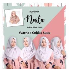 El Hijab Pastan Naila 4in1 Instan - Kerudung Jilbab Instan Fashion Muslim Scarf Khimar Hijab Jilbab Instan Syari Khimar Polos Pashmina Polos Hijab Modern Hijab Kekinian Khimar Instan - Coklat Susu