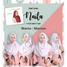 El Hijab Pastan Naila 4in1 Instan - Kerudung Jilbab Instan Fashion Muslim Scarf Khimar Hijab Jilbab Instan Syari Khimar Polos Pashmina Polos Hijab Modern Hijab Kekinian Khimar Instan - Maroon