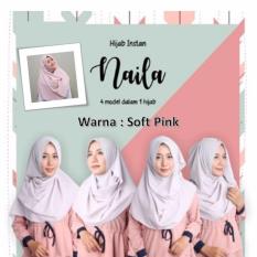 El Hijab Pastan Naila 4in1 Instan - Kerudung Jilbab Instan Fashion Muslim Scarf Khimar Hijab Jilbab Instan Syari Khimar Polos Pashmina Polos Hijab Modern Hijab Kekinian Khimar Instan - Soft Pink