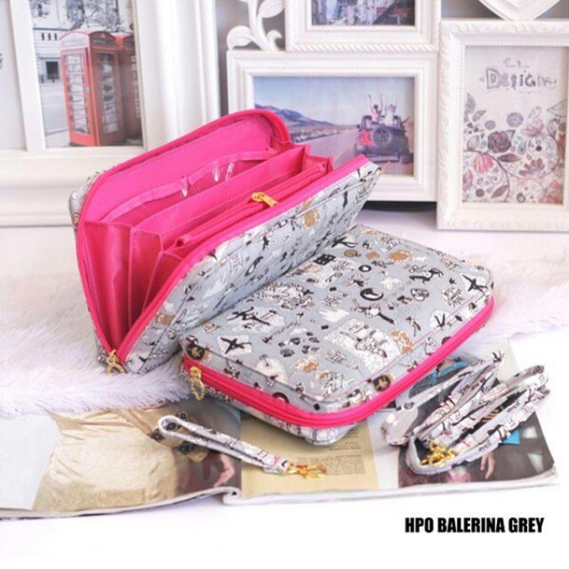 EL PIAZA HPO Wallet Balerina Abu - Dompet Multifungsi Serbaguna Clutch Bag - Sling Bag Tas Genggam  Tas Slempang Tas Bahu Modis Dompet Lucu Dompet Unik Dompet Keren HPO Wanita Super Best Seller Dompet Serbaguna Balerina Abu