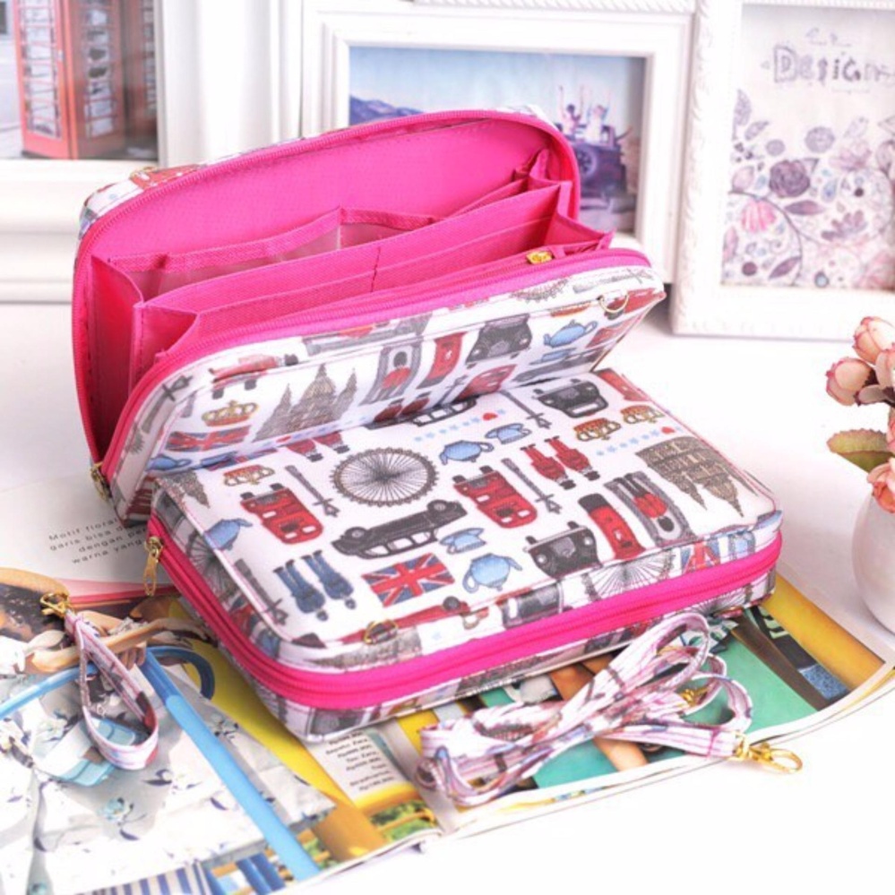 EL PIAZA HPO Wallet White Landon - Dompet Multifungsi Serbaguna Clutch Bag - Sling Bag Tas Genggam  Tas Slempang Tas Bahu Modis Dompet Lucu Dompet Unik Dompet Keren HPO Wanita Super Best Seller Dompet Serbaguna - White Landon