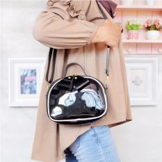 EL PIAZA Jelly Apel Black Women Clutch Bag - Sling Bag Tas Genggam ToteBag Lucu Tas Jalan Jalan Tas Travelling Sling Bag Lucu Tas Slempang Tas Bahu Modis Wanita Kekinian Tas Wanita Selempang Sling Bag Murah Clutch Jelly Murah
