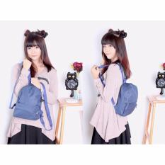 EL PIAZA Mini Ransel Kanvas Ransel Mini Ransel Lucu Tas Ransel Sling Bag Tas Slempang Tas Sekolah Anak Tas Berpergian Tas Travelling Tas Bahu Modis Wanita Kekinian - Biru Dongker