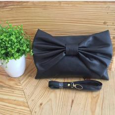 EL PIAZA Sling Pita Women Clutch Bag - Sling Bag Tas Genggam Tas Slempang Tas Pesta Tas Bahu Modis Wanita Kekinian - Black