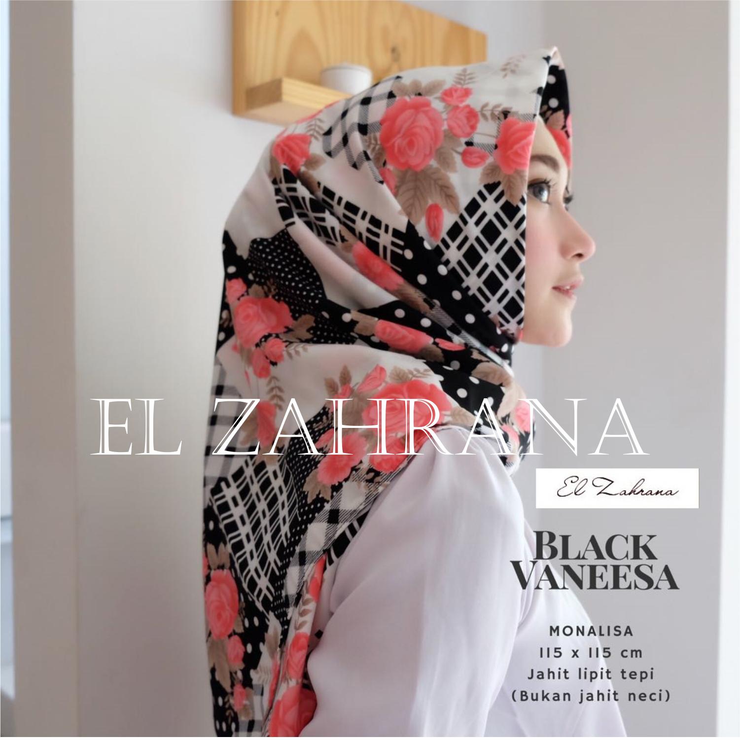 El Zahrana Hijab Square - Kerudung Segi Empat - Jilbab Segi Empat - Jilbab Motif Premium Monalisa