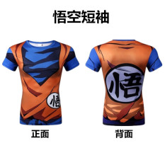 Sun Wukung Ketat Lengan Pendek Dragon Ball Kaos Lengan Panjang Elastisitas Cepat Kering Bernapas Dingin Berlari Olah Raga Atasan Pria