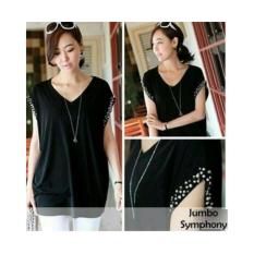 Elegan hitam blouse pesta baju kaos atasan wanita xxl xl jumbo big
