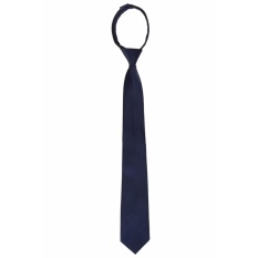 Elfs Shop - Dasi Kantor Polos Panjang Resleting Otomatis Slim Kilap Tie Polyester-Biru Dongker