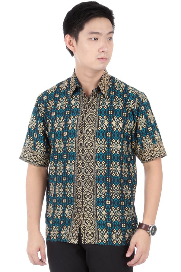 Elfs Shop - Kemeja Batik Katun 6O3-Tosca