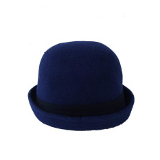 Elfs Shop-Topi Fedora Caplin Bludru-Biru Dongker