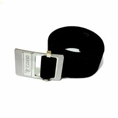 Elgano Ikat Pinggang Pria Gesper Stainless Chrome 511-1E Tali Pingang Canvas Anyam - Black