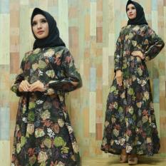Elia- baju gamis bunga bunga ramai keren fashion enak dipakai nyaman bagus menarik bisa buat ngaji