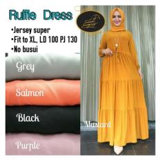 Elia- baju gamis ruffle drress keren enak dipakai nyaman bagus menarik bisa buat ngaji