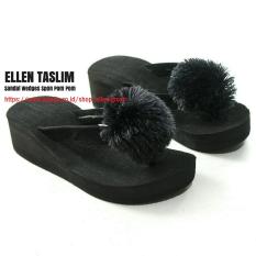 Ellen Taslim SPN-01 Sandal Wedges Spon Pompom Anak Anak / Remaja Size 31 s.d 35