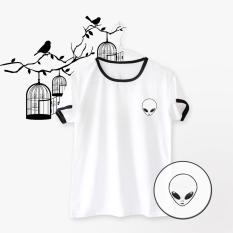 ELLIPSES.INC Ringer Tee / T-Shirt / Kaos Wanita Alien - Putih
