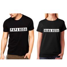 ELLIPSES.INC Tumblr Tee / T-Shirt / Kaos Couple Mama Papa - Hitam Lengan Pendek