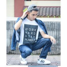 ELLIPSES.INC Tumblr Tee / T-Shirt / Kaos Pria Work Hard Stay Humble - Putih