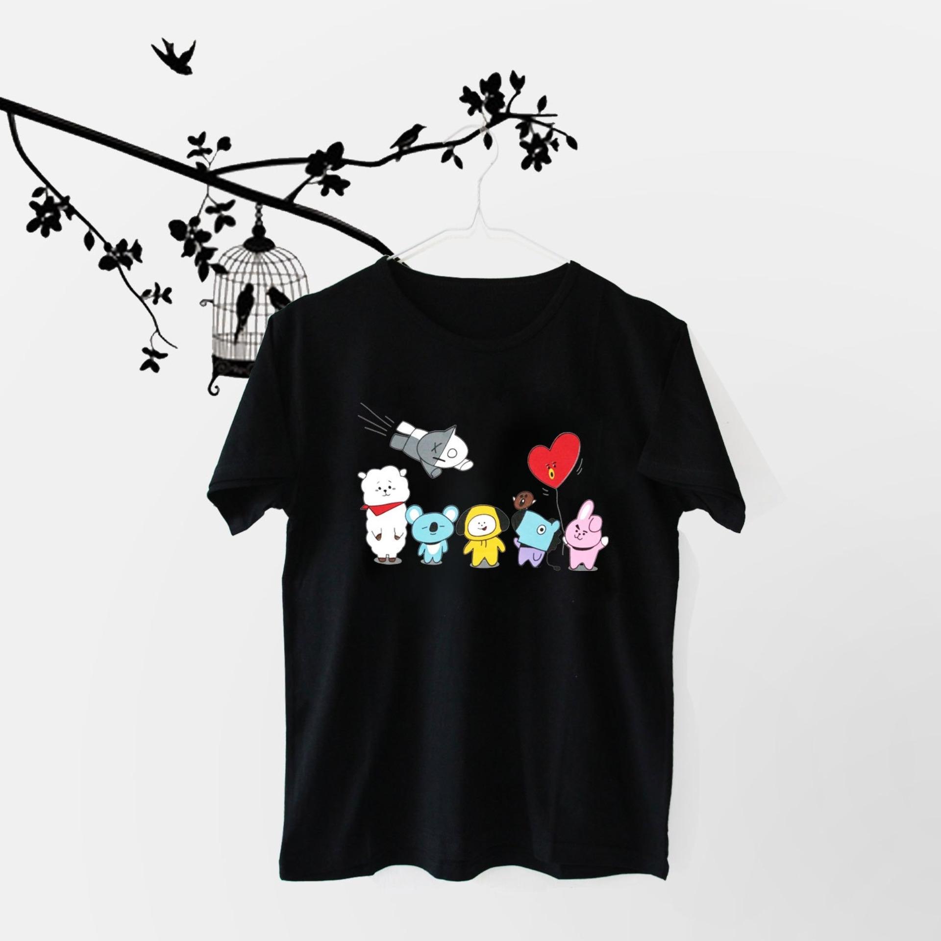  ELLIPSES.INC Tumblr Tee / T-Shirt / Kaos Wanita  BT21 - Hitam 