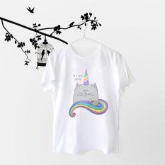 ELLIPSES.INC Tumblr Tee / T-Shirt / Kaos Wanita Happy Unicorn - Putih