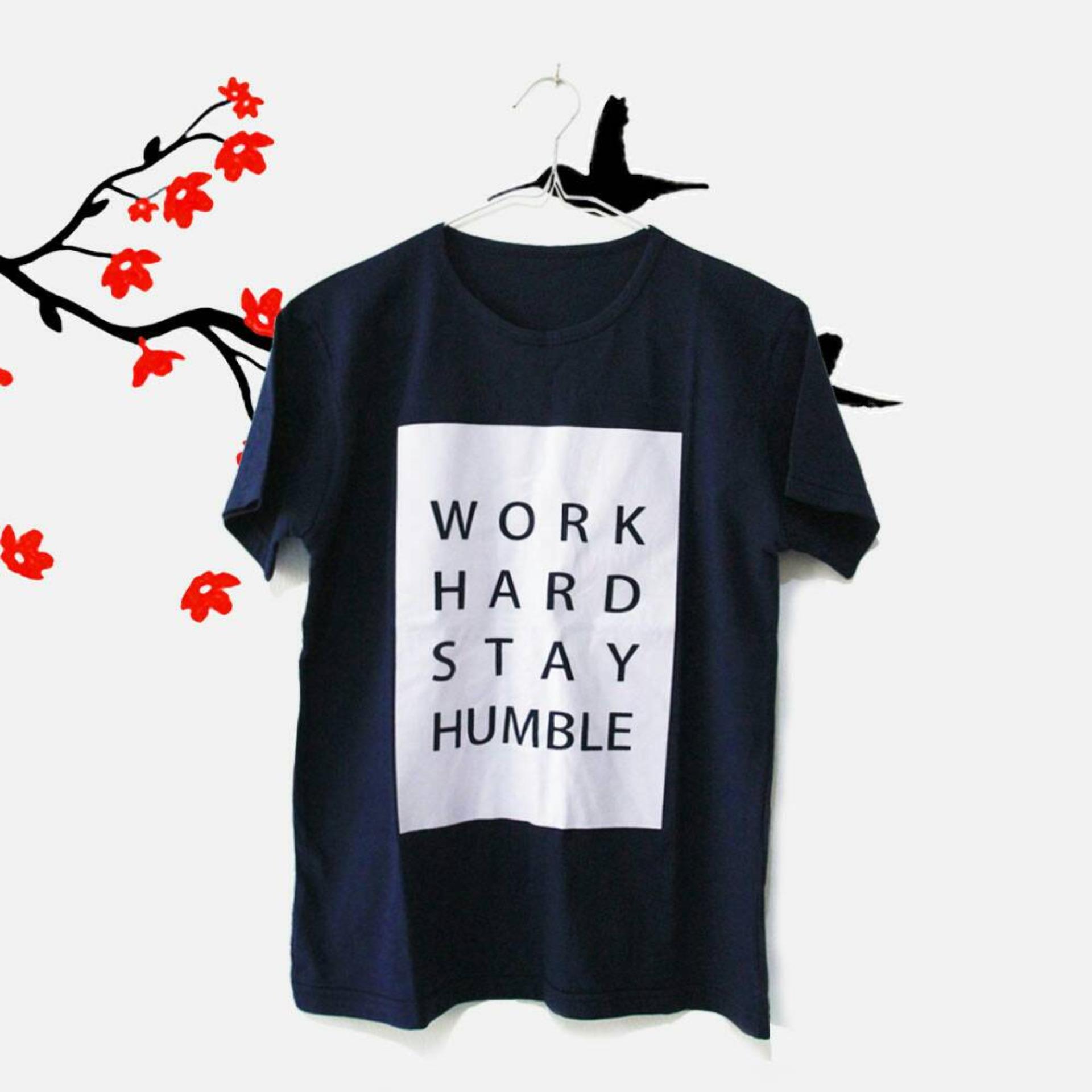 ELLIPSES.INC Tumblr  Tee / T-Shirt / Kaos Wanita Work Hard Stay Humble - Navy