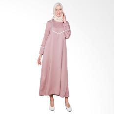 Elzatta Renda Fancy Gamis Muslim Wanita - Pink