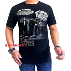 Ema Shope - Kaos Distro T-Shirt Distro Atasan Pria Fashion Cotton Combed 30s Baju Distro Keren Cowok CewekT-Shirt 3D Terbaru Kekinian Animasi Seni Kata Gambar The Beatles Berpayung Group Music Pop Rock Penyanyi Kaos Distro Modis Keren Bagus - Kaos Hitam