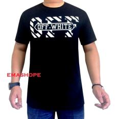 Ema Shope - Kaos Distro T-Shirt Distro Atasan Pria Wanita Cotton Combed 30s Baju Distro Cowok Cewek Pakaian Soft Fashion Gambar Sablonan Keren Murah Bagus Casual OFF WHITE Kaos Distro - Kaos Hitam