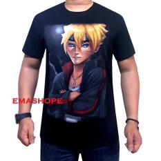 Ema Shope - Kaos T-Shirt Distro Atasan Pria Wanita Cotton Combed 30s Baju Keren Cewe Cowo Pakaian Fashion Populer Bagus Kasual Keren Gambar Kartun Film Anime Naruto Jaket List Merah Anime Naruto Superhero Marvel Kaos Distro - Kaos Hitam