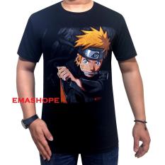 Ema Shope - Kaos T-Shirt Distro Atasan Pria Wanita Cotton Combed 30s Baju Keren Cewe Cowo Pakaian Fashion Populer Bagus Kasual Keren Gambar Kartun Film Anime Naruto Rambut Kuning Anime Naruto Superhero Marvel Kaos Distro - Kaos Hitam