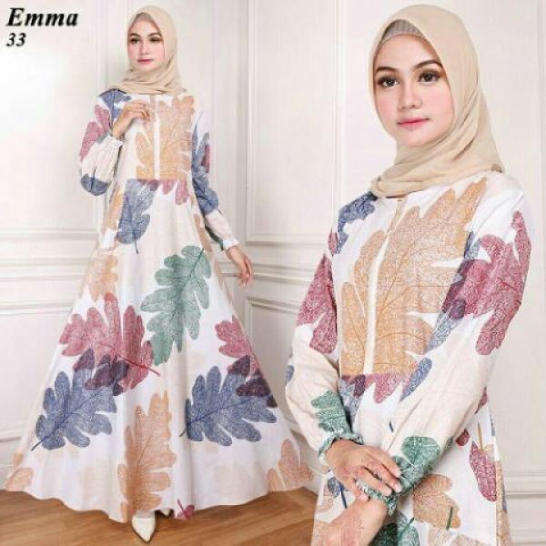 EMMA MAXI NEW - PAKAIAN WANITA TERBARU BAJU GAMIS MURAH FASHION MUSLIM KATUN JEPANG [3 MOTIF]  