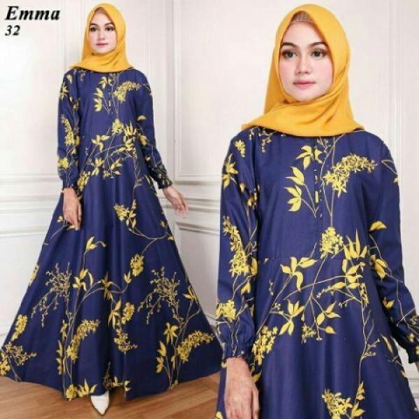 EMMA MAXI NEW - PAKAIAN WANITA TERBARU BAJU GAMIS MURAH FASHION MUSLIM KATUN JEPANG [3 MOTIF]  