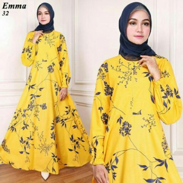 EMMA MAXI NEW - PAKAIAN WANITA TERBARU BAJU GAMIS MURAH FASHION MUSLIM KATUN JEPANG [3 MOTIF]  