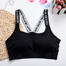 English Alphabet Seamless Wrapped Chest Sports Bra - intl