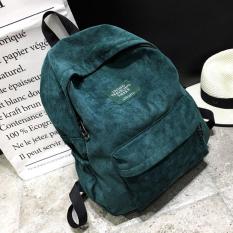 ERA Beludru Sederhana Ransel Besar Kapasitas Kembali Tas Unisex Tas Sekolah untuk Remaja