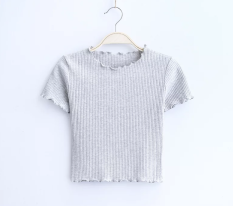 Kaus Gaya Barat Garis Timbul Angin Baju Dalaman Wanita