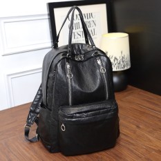 2018 Gaya Barat Modis Tas Wanita Kulit Domba Asli Tas Ransel Ukuran Besar/L Netral Wanita Tas Tangan Kapasitas Besar Ransel Jalan-jalan