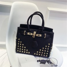 Eropa Dan Amerika Serikat Paku Keling Musim Semi Dan Musim Panas Produk Baru Tas Model Hermes (Kuku kuku Bojin tas hitam)