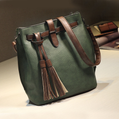 Tas Ember Wanita Selempang Rumbai Trendi (Elegan hijau) (Elegan hijau)