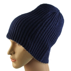 Eropa Unisex Dewasa Pria Wanita Kupluk Rajut Hangat Musim Dingin Ski Slouchy Soft Solid Cap Hat