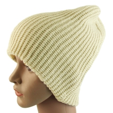 Eropa Unisex Dewasa Pria Wanita Rajutan Musim Dingin Yang Hangat Ski Rajut Kupluk Lembut Padat Topi