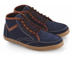 Everflow RE 9002 Sepatu High Cut Sneakers Pria - Suede - Tpr - Gaya Dan Elegan - Blue