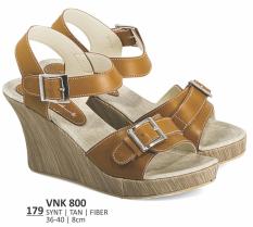 Everflow VNK 800 Sepatu Wedges Casual Wanita-Sintetis-Fiber-Hak 8 Cm-Modis Dan Lucu(Tan)