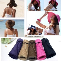 【Every Hari Istimewa Harga 】Summer Kosong Crest Straw Topi Adalah Perempuan Perlindungan Matahari Menyembunyikan Matahari Topi Memiliki tidak Crest Luar Ruangan Topi Bisa Lipat Buku Topi-Internasional